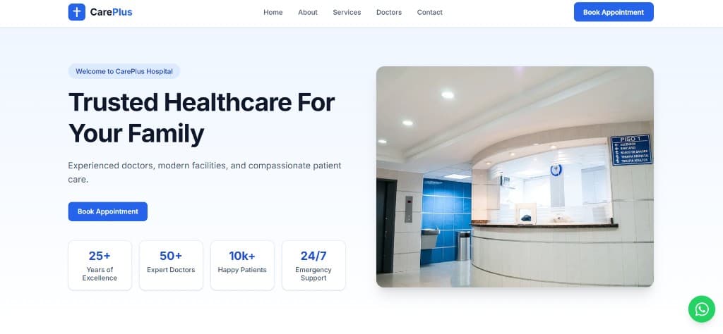 CarePlus Hospital — HOSPITAL website by NextWaveWebSolutions