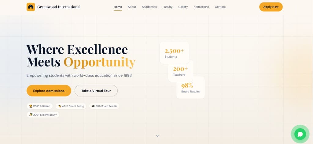 Greenwood International School — SCHOOL website by NextWaveWebSolutions